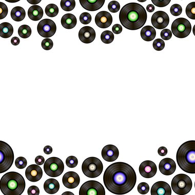 Siyah VYNIL kayıtları desen