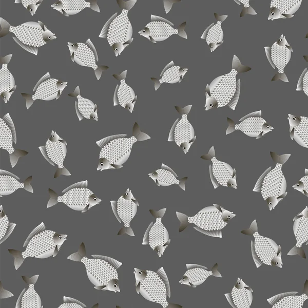잉어 물고기 원활한 패턴 — 스톡 벡터