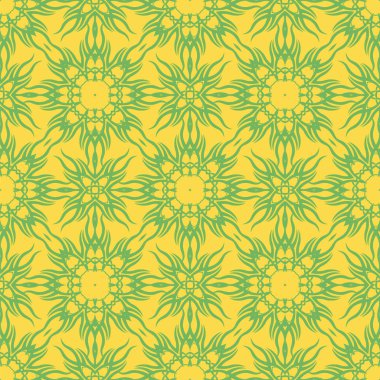 Sarı dekoratif Retro Seamless Modeli.