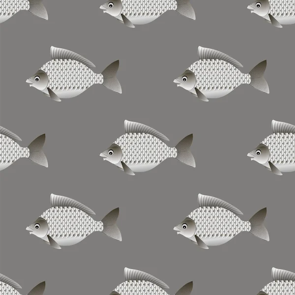Ryby karpie Seamless Pattern — Wektor stockowy