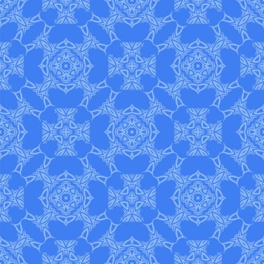 Mavi dekoratif Retro Seamless Modeli