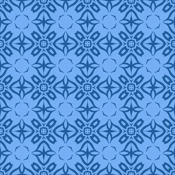 Modèle sans couture bleu rétro décoratif — Image vectorielle
