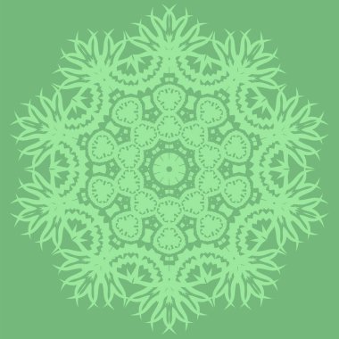 Yeşil oryantal geometrik süsleme