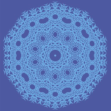 Mavi oryantal geometrik süsleme