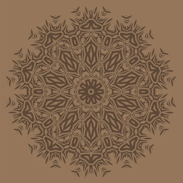 Adorno geométrico oriental marrón — Vector de stock