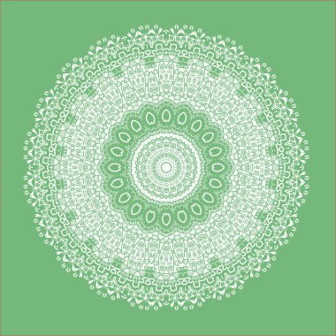 Yeşil oryantal geometrik süsleme