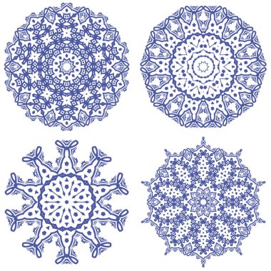 Mavi süs çizgi deseni