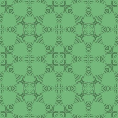 Yeşil süs kesintisiz çizgi deseni