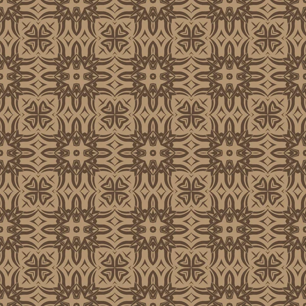 Patrón de línea sin costura ornamental marrón — Vector de stock