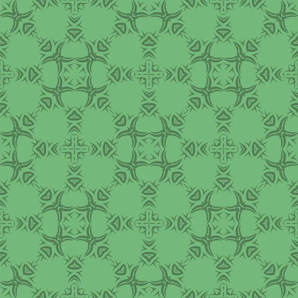 Modèle de ligne sans couture ornementale verte — Image vectorielle