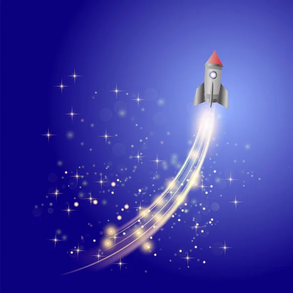 Space Rocket. Launching Spacecraft. — Stock Vector