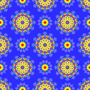 Mavi süs Seamless modeli. Sonsuz doku