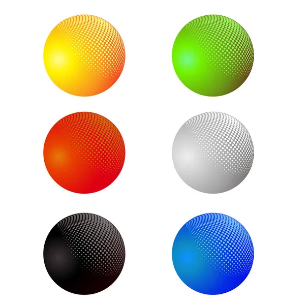 Набор разноцветных сфер изолирован — стоковый вектор