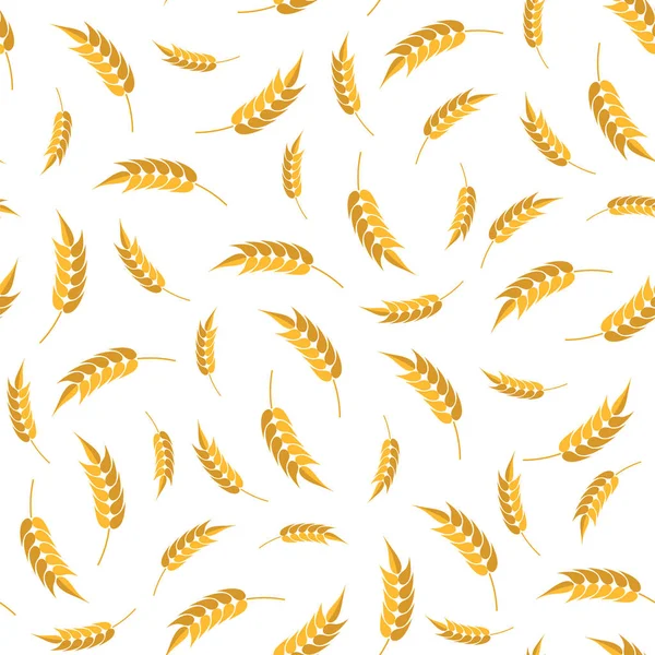 Padrão de trigo sem costura. Conjunto de orelhas isoladas —  Vetores de Stock