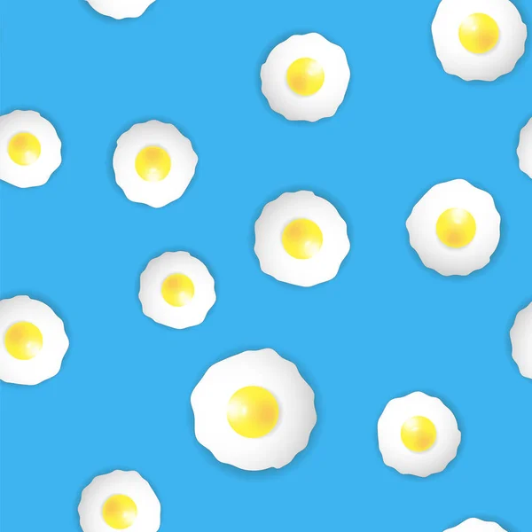 煎的鸡蛋无缝模式 — 图库矢量图片