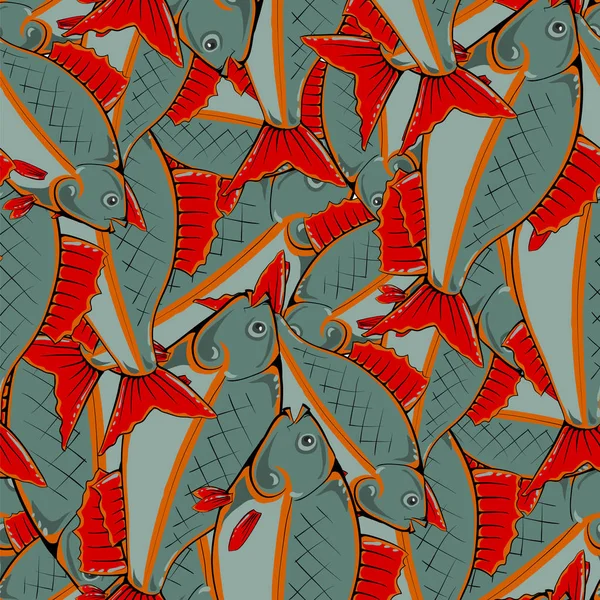 Čerstvé ryby bezešvé vzor — Stockový vektor