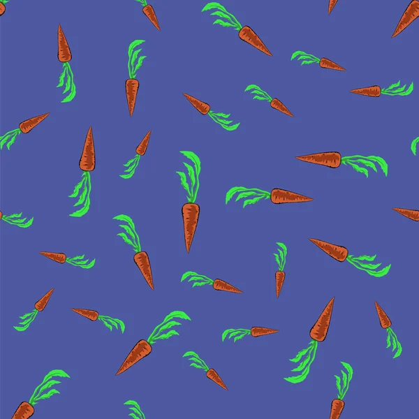 Naranja zanahoria inconsútil patrón aleatorio — Archivo Imágenes Vectoriales