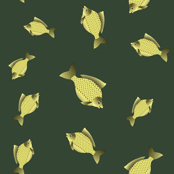 Fischkarpfen nahtloses Muster — Stockvektor