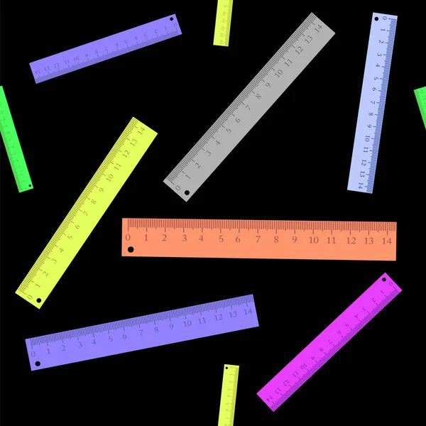 다채로운 플라스틱 통치자 원활한 패턴 — 스톡 벡터