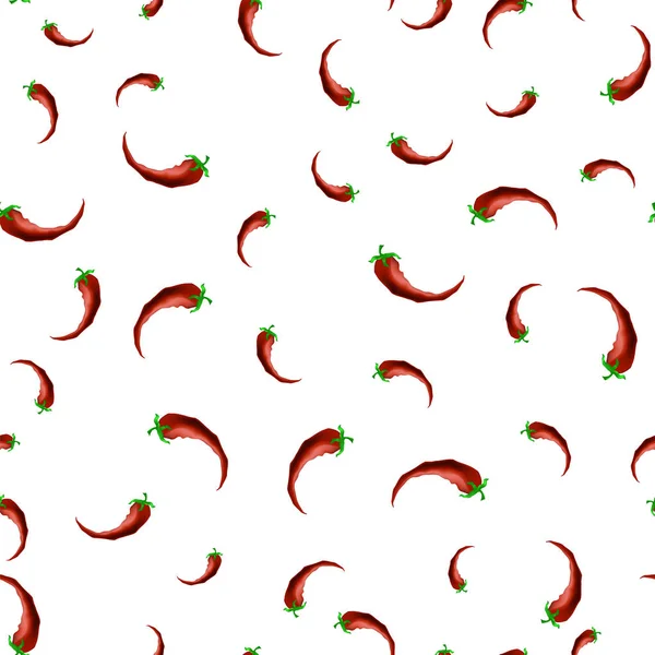 Hot Red Peppers Seamless Pattern — Stock Vector