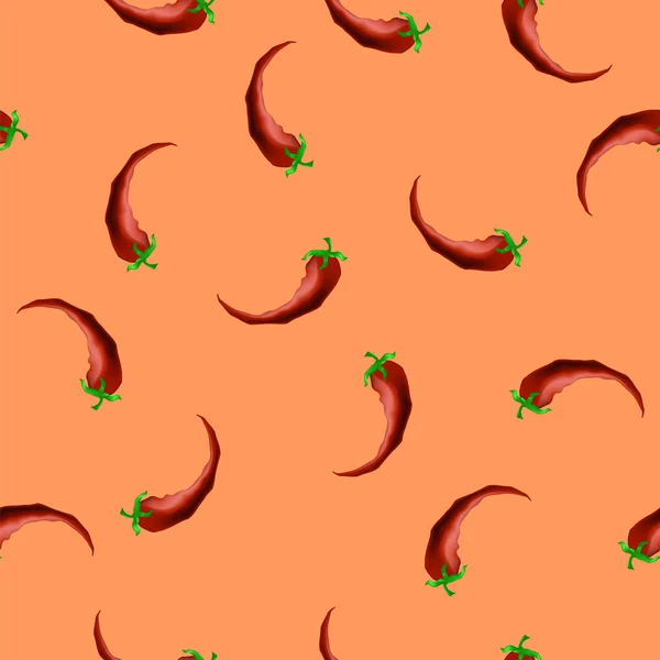 Varm paprika seamless mönster — Stock vektor