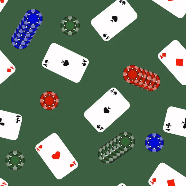 Diferentes cartas de juego Patrón — Vector de stock