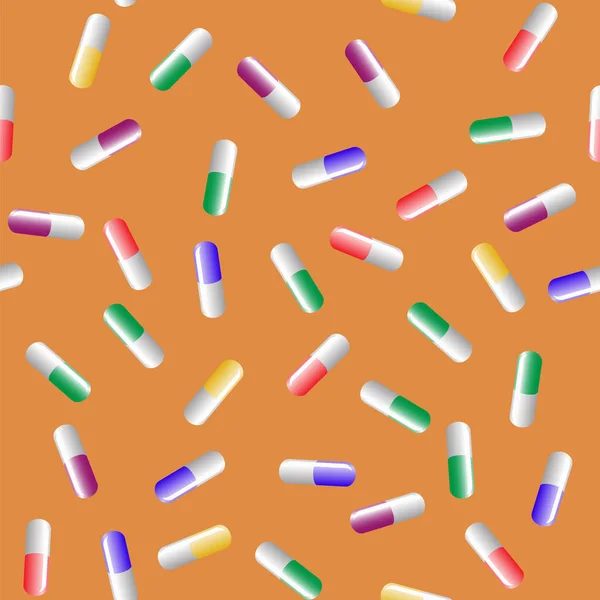 カラフルな錠剤のシームレス パターン — ストックベクタ