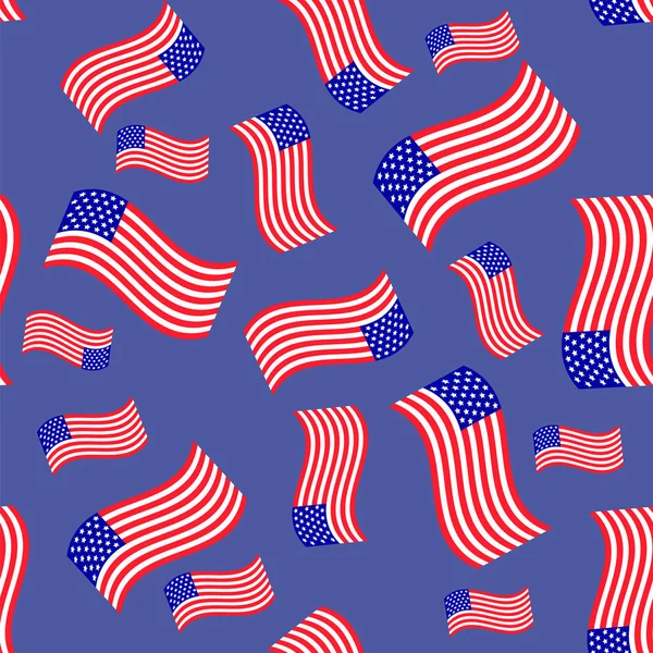 American Flag Seamless Pattern — Stock Vector