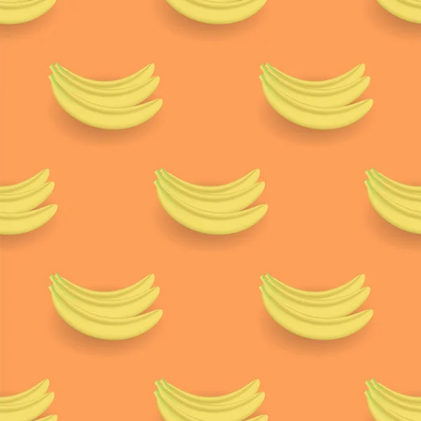 Frische gelbe Bananen nahtloses Muster — Stockvektor