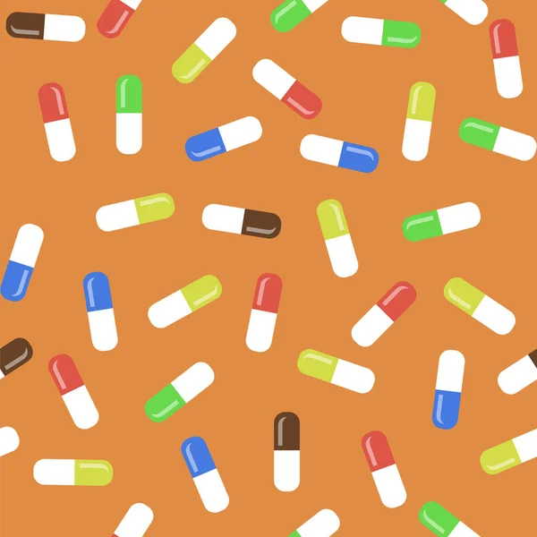 Gekleurde pillen naadloze medische patroon — Stockvector