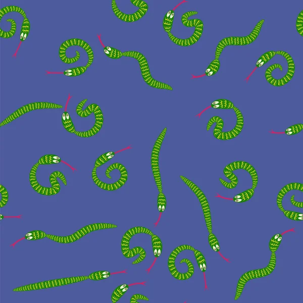 Serpent vert fond sans couture — Image vectorielle