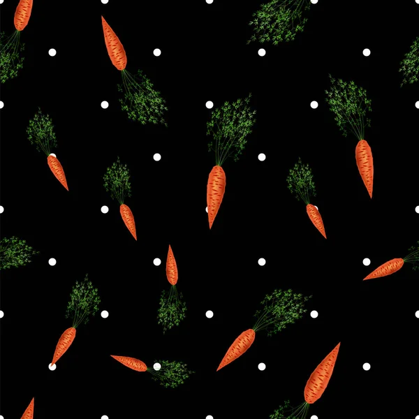 Red Fresh Carrot Seamless Pattern — Stock Vector