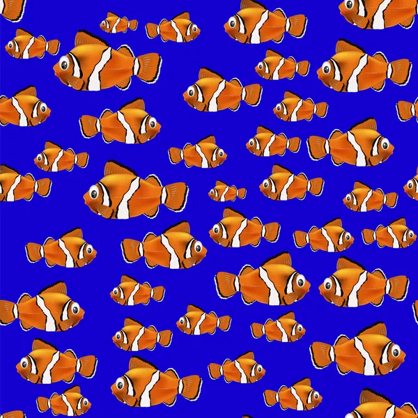 Orange fisk sömlösa mönster — Stock vektor
