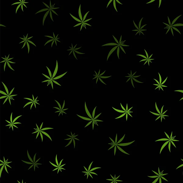 Feuilles de cannabis vertes Contexte sans couture — Image vectorielle