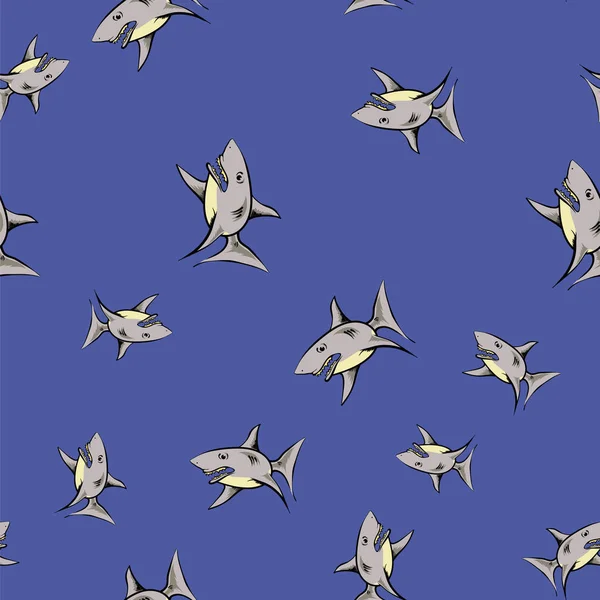 Poisson de requin Modèle sans couture — Image vectorielle