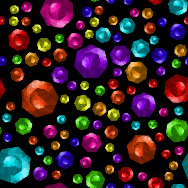 Färgade briljantslipad pärlor sömlösa mönster — Stock vektor