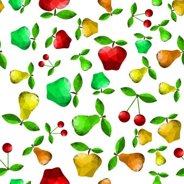 Veelhoekige Pear Apple naadloze patroon — Stockvector