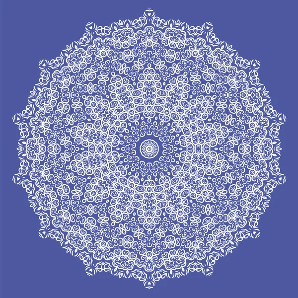 Mandala isolato su sfondo blu — Vettoriale Stock