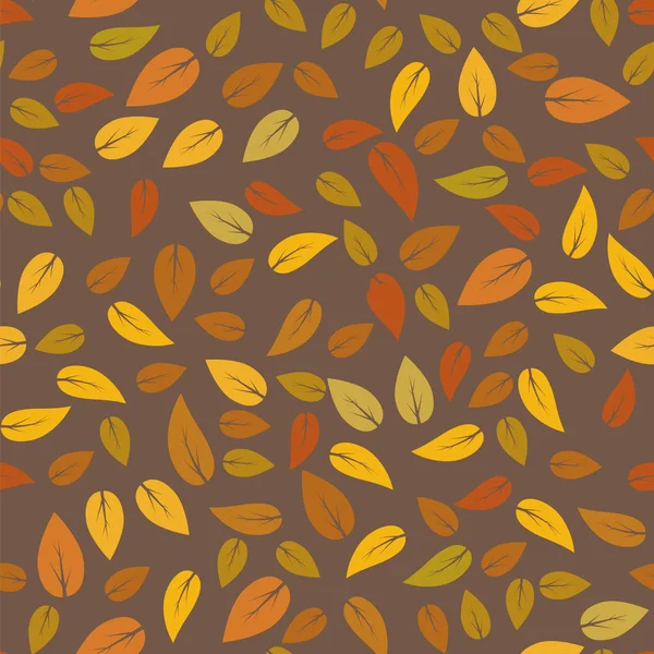 Herbst Blumen nahtlose verschiedene Blätter Muster — Stockvektor