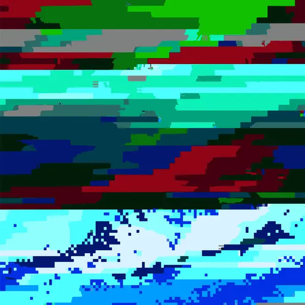 Glitch Gekleurde Achtergrond Gegevens Verval Digitale Pixel Ruis Patroon Televisie — Stockvector