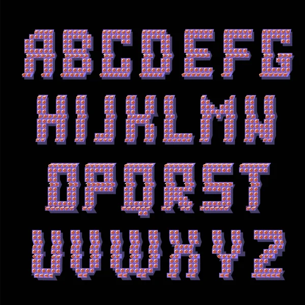 Glitched gekleurde alfabet — Stockvector