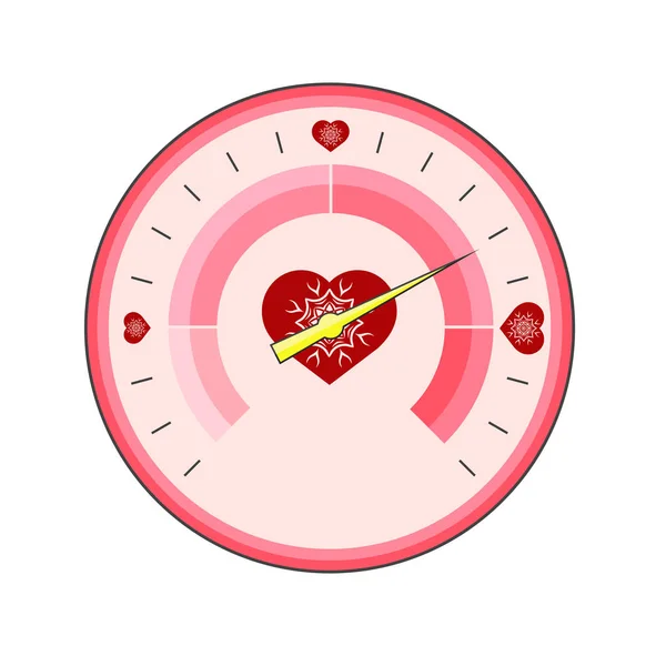 Thermomètre amour Saint Valentin — Image vectorielle