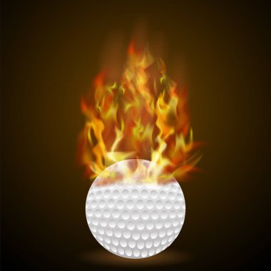 Alev ateş etmek ile yanan Golf topu
