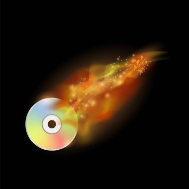 Dijital ateş ve alev ile kompakt disk yazma