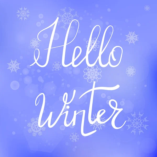 Hallo Winter belettering Typografische Poster — Stockvector