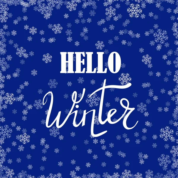 Merhaba kış tipografik Poster — Stok Vektör