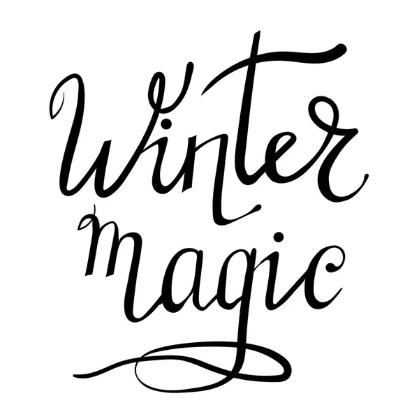 Letras de invierno sobre fondo blanco — Archivo Imágenes Vectoriales
