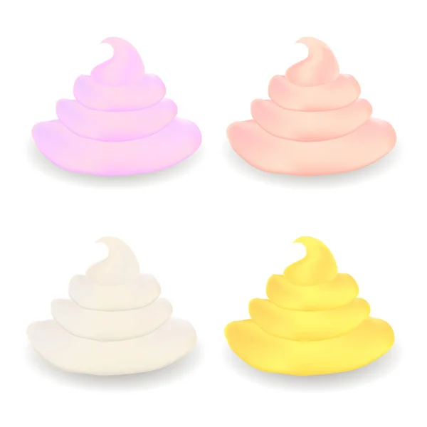 Set crema colorata dolce — Vettoriale Stock