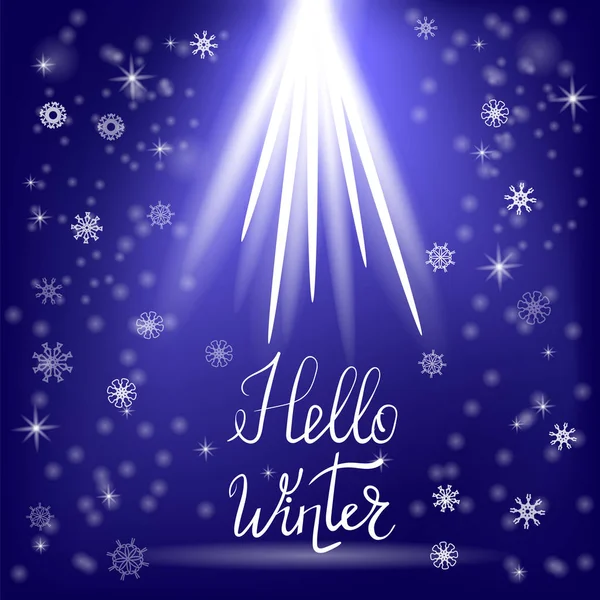 Типографический плакат Hello Winter — стоковый вектор