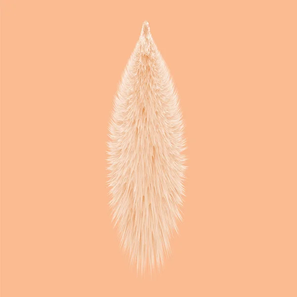 オレンジ色の背景に分離された動物の毛皮の尾 — ストックベクタ